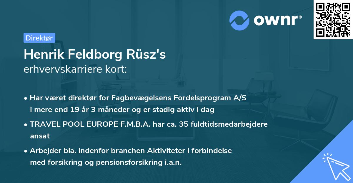Henrik Feldborg Rüsz's erhvervskarriere kort