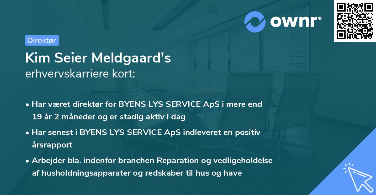 Kim Seier Meldgaard's erhvervskarriere kort