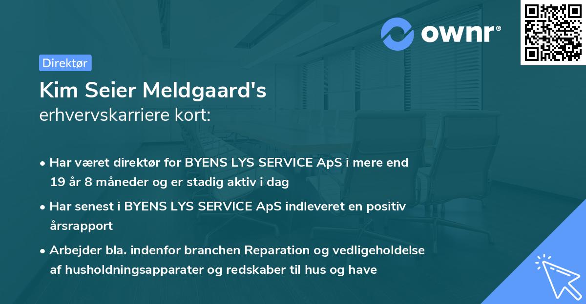 Kim Seier Meldgaard's erhvervskarriere kort