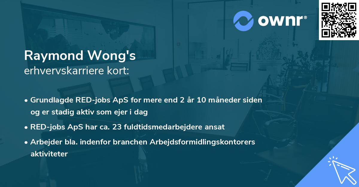 Raymond Wong's erhvervskarriere kort