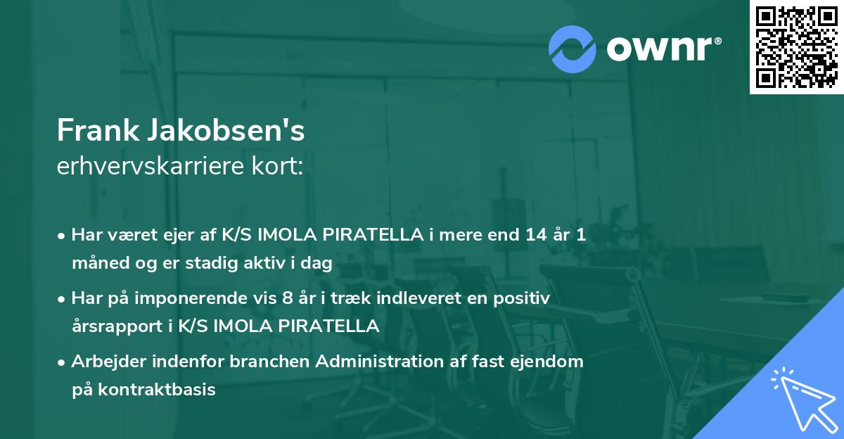 Frank Jakobsen's erhvervskarriere kort