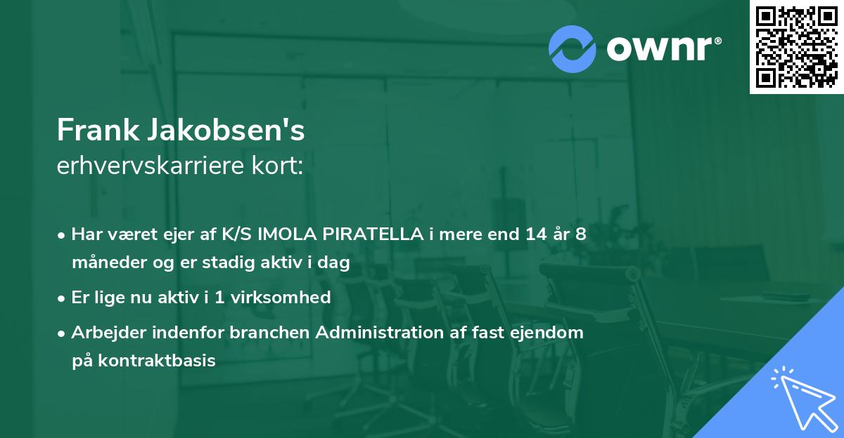 Frank Jakobsen's erhvervskarriere kort
