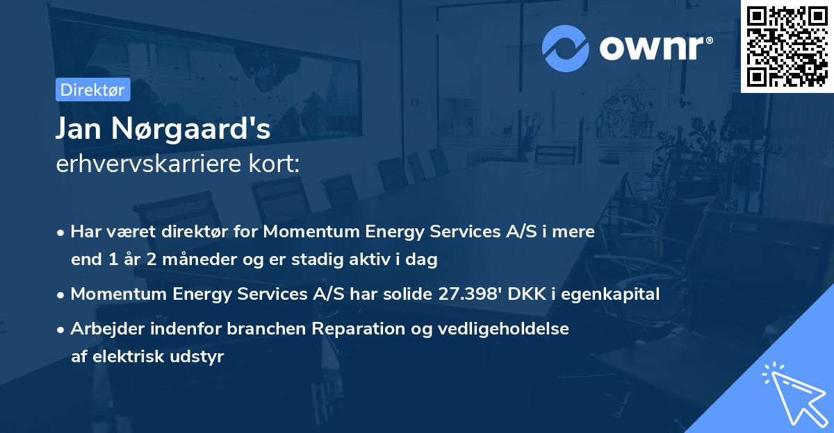 Jan Nørgaard's erhvervskarriere kort