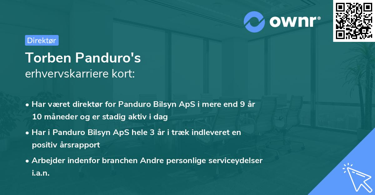 Torben Panduro's erhvervskarriere kort