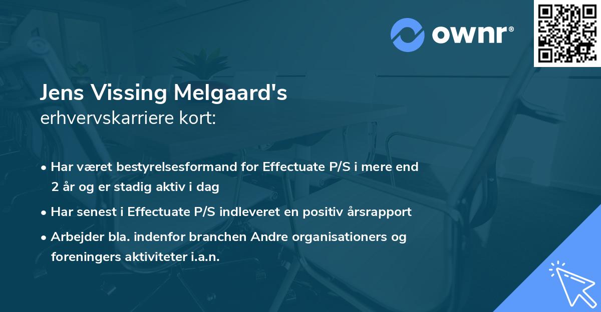 Jens Vissing Melgaard's erhvervskarriere kort