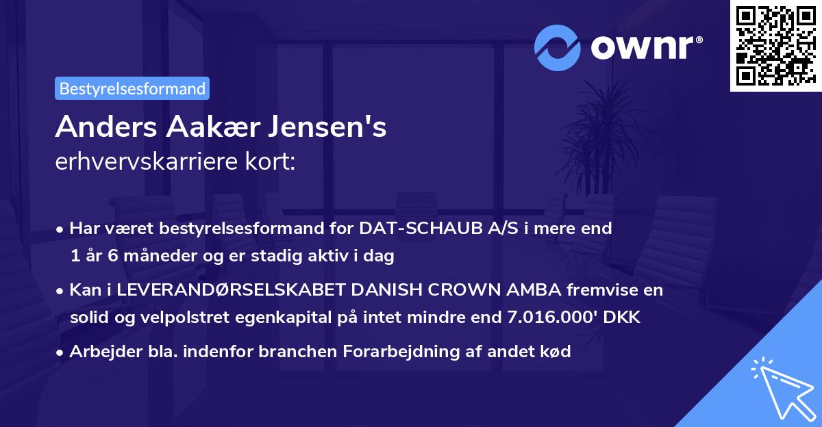 Anders Aakær Jensen's erhvervskarriere kort