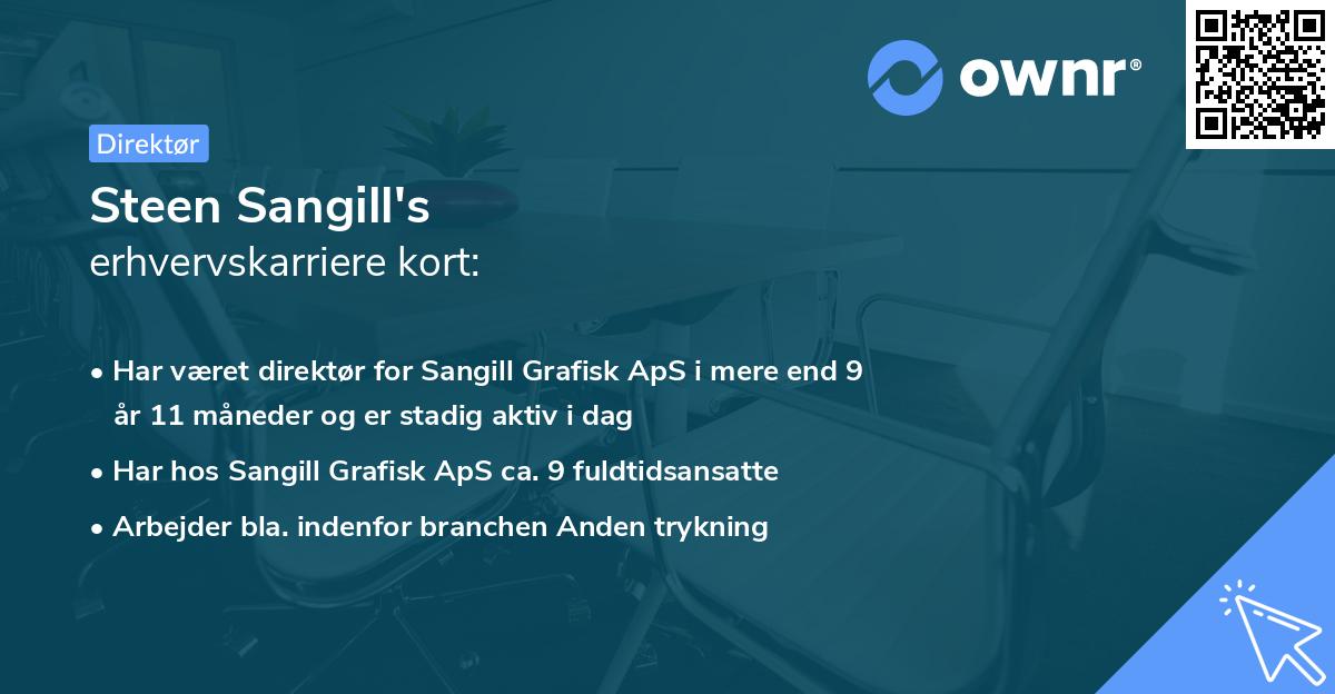 Steen Sangill's erhvervskarriere kort