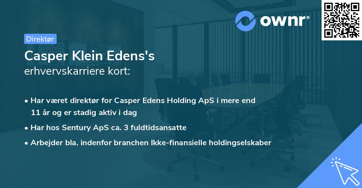 Casper Klein Edens's erhvervskarriere kort