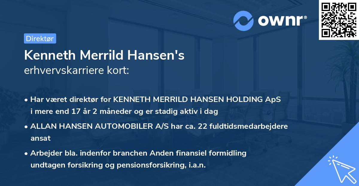 Kenneth Merrild Hansen's erhvervskarriere kort