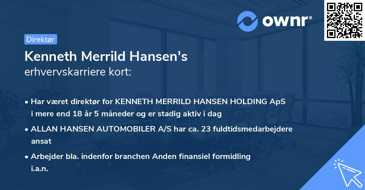 Kenneth Merrild Hansen's erhvervskarriere kort