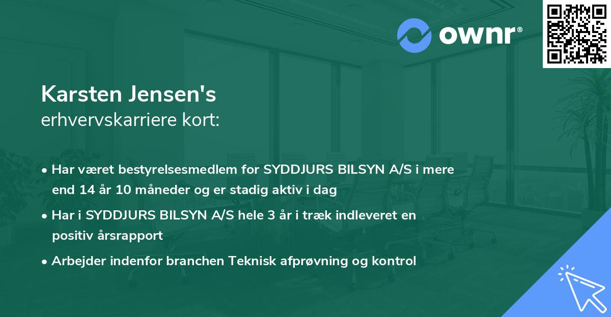 Karsten Jensen's erhvervskarriere kort