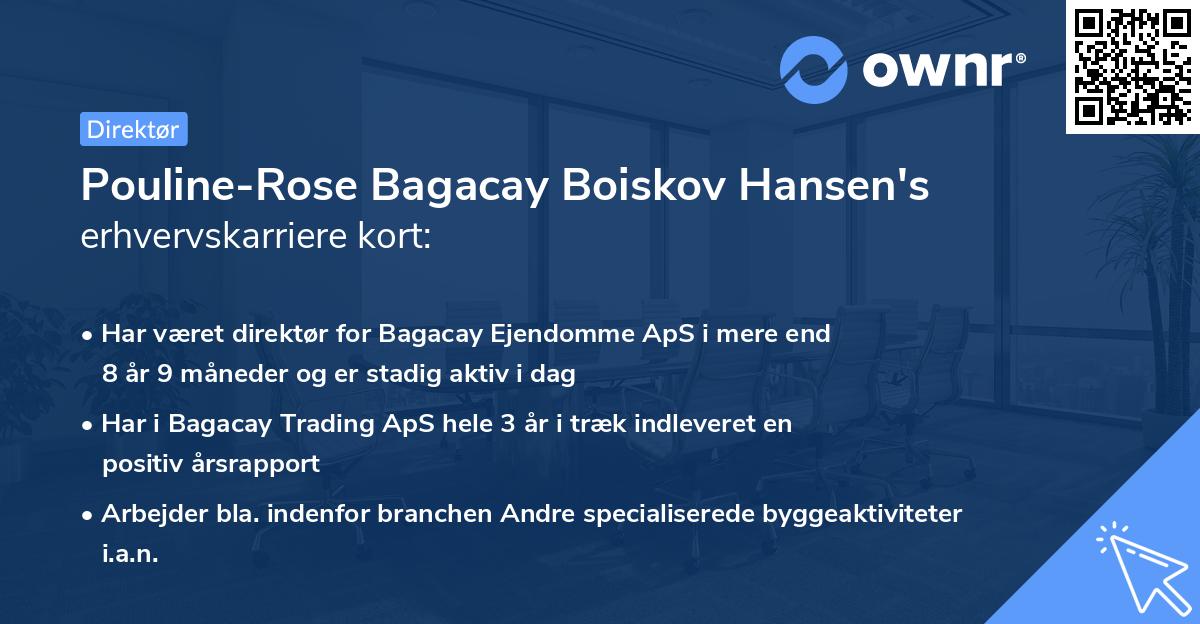 Pouline-Rose Bagacay Boiskov Hansen's erhvervskarriere kort