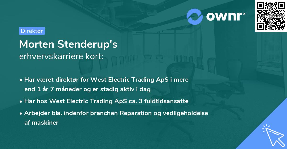 Morten Stenderup's erhvervskarriere kort