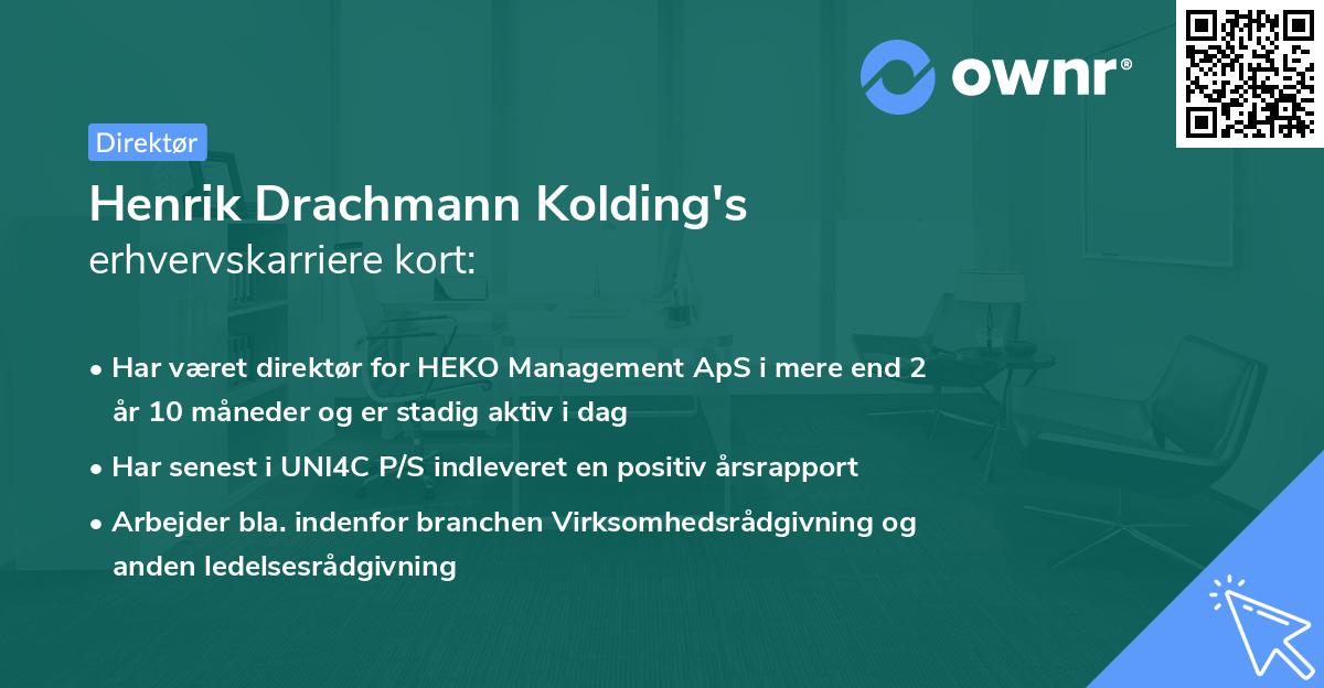 Henrik Drachmann Kolding's erhvervskarriere kort