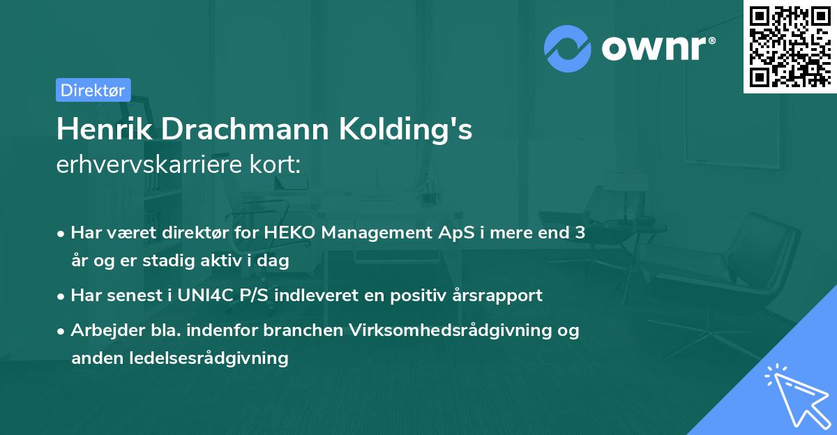 Henrik Drachmann Kolding's erhvervskarriere kort