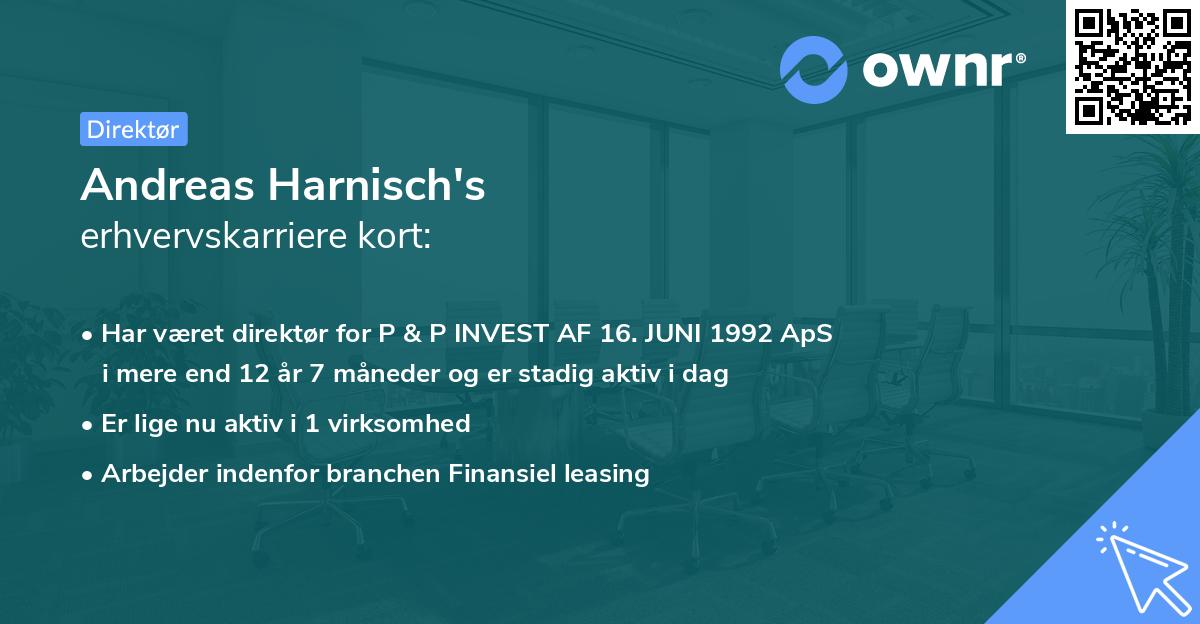 Andreas Harnisch's erhvervskarriere kort
