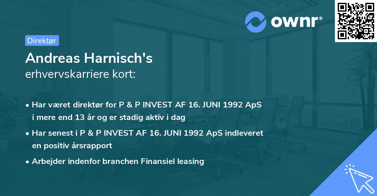 Andreas Harnisch's erhvervskarriere kort