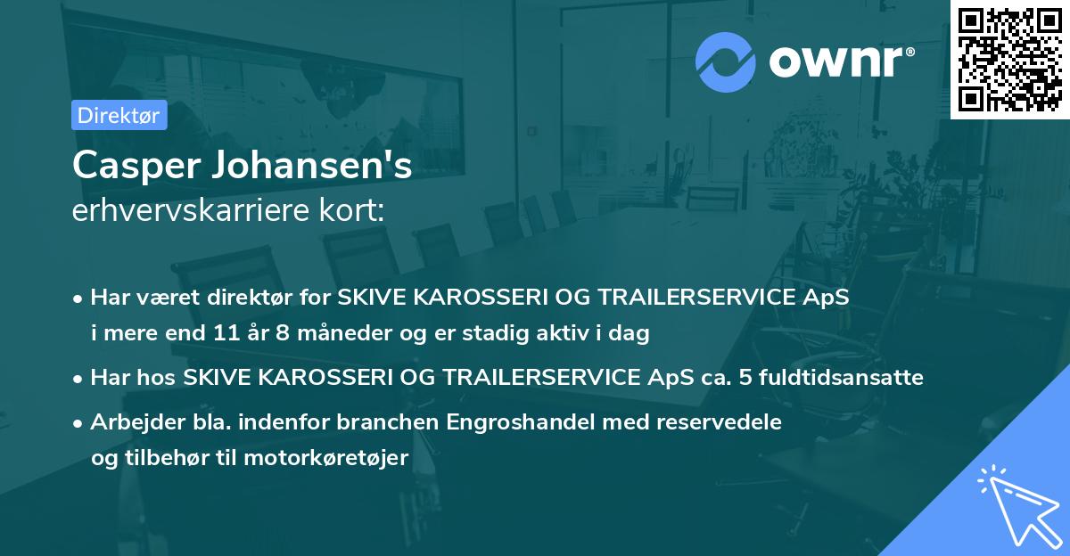Casper Johansen's erhvervskarriere kort