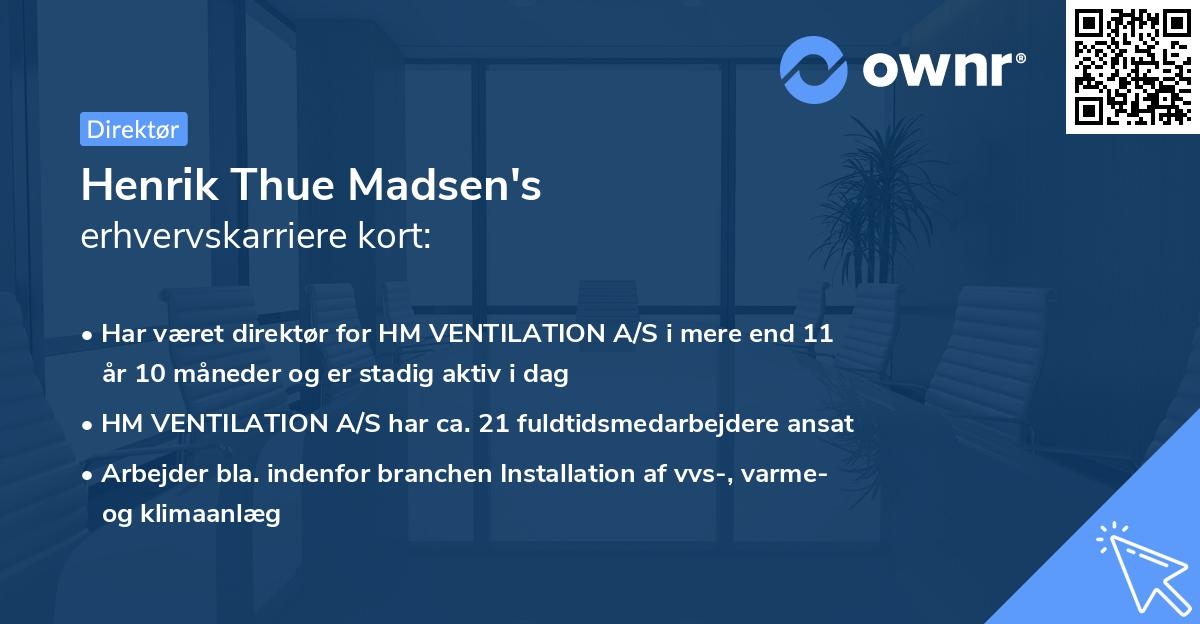 Henrik Thue Madsen's erhvervskarriere kort