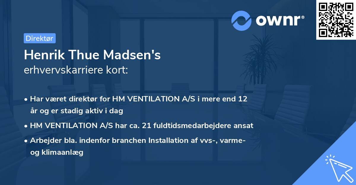 Henrik Thue Madsen's erhvervskarriere kort
