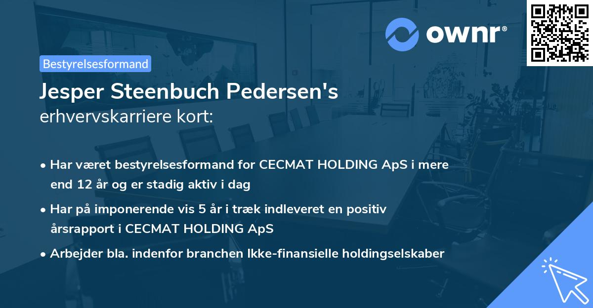 Jesper Steenbuch Pedersen's erhvervskarriere kort