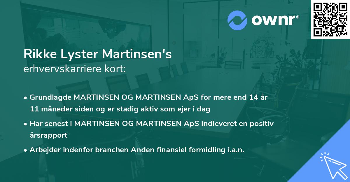 Rikke Lyster Martinsen's erhvervskarriere kort