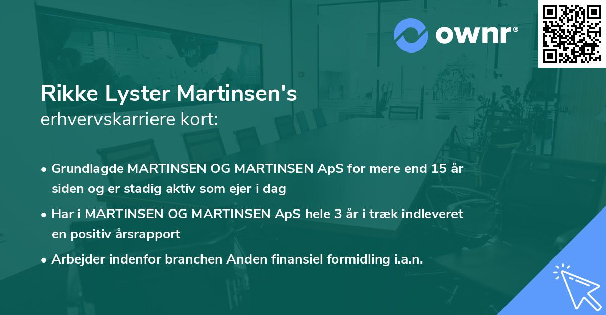 Rikke Lyster Martinsen's erhvervskarriere kort