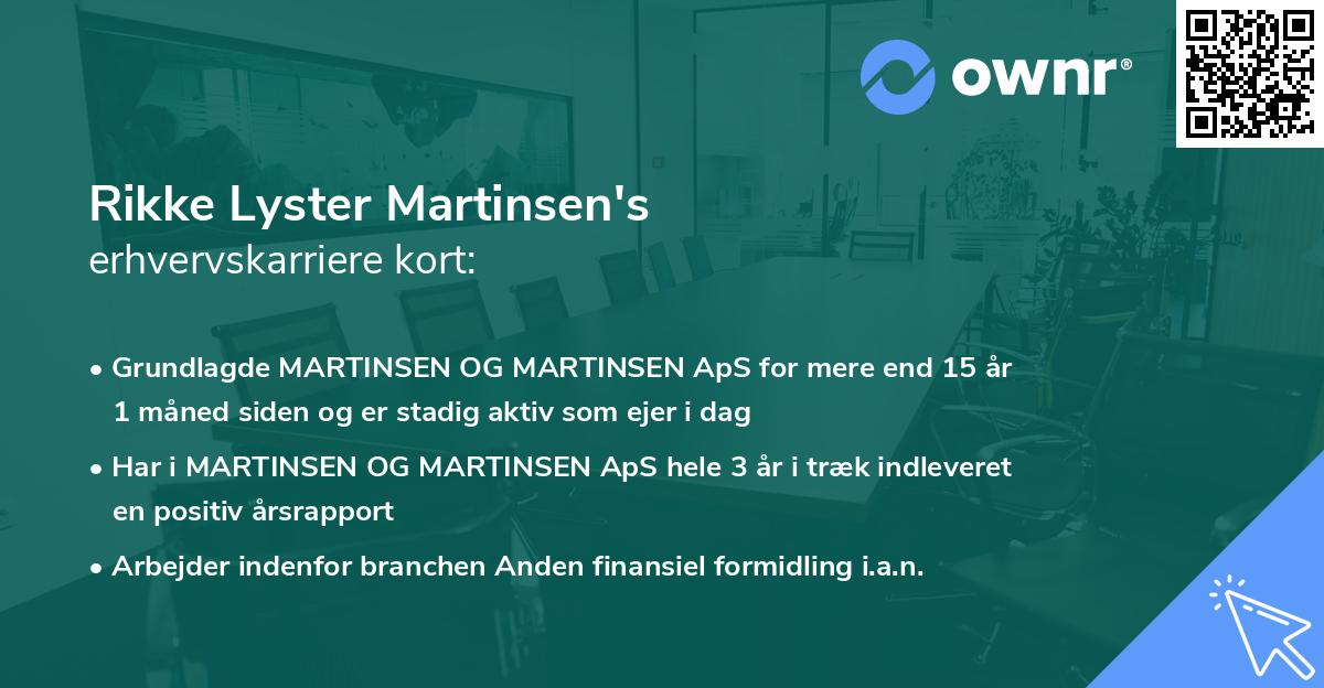 Rikke Lyster Martinsen's erhvervskarriere kort
