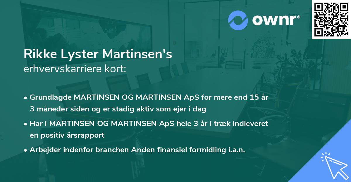 Rikke Lyster Martinsen's erhvervskarriere kort