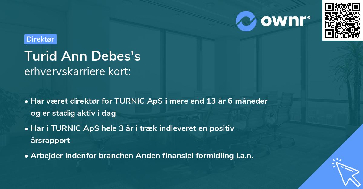 Turid Ann Debes's erhvervskarriere kort