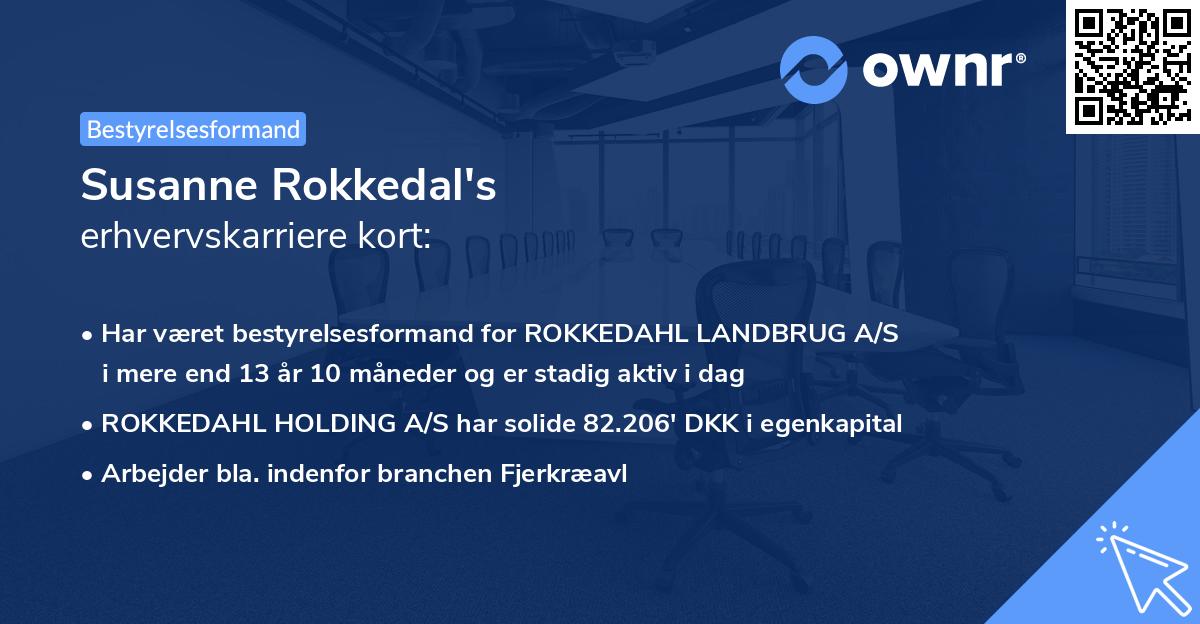 Susanne Rokkedal's erhvervskarriere kort