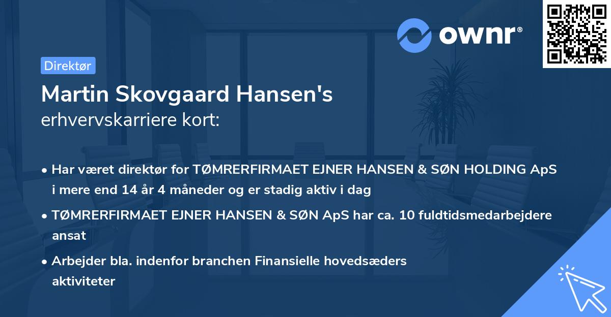 Martin Skovgaard Hansen's erhvervskarriere kort