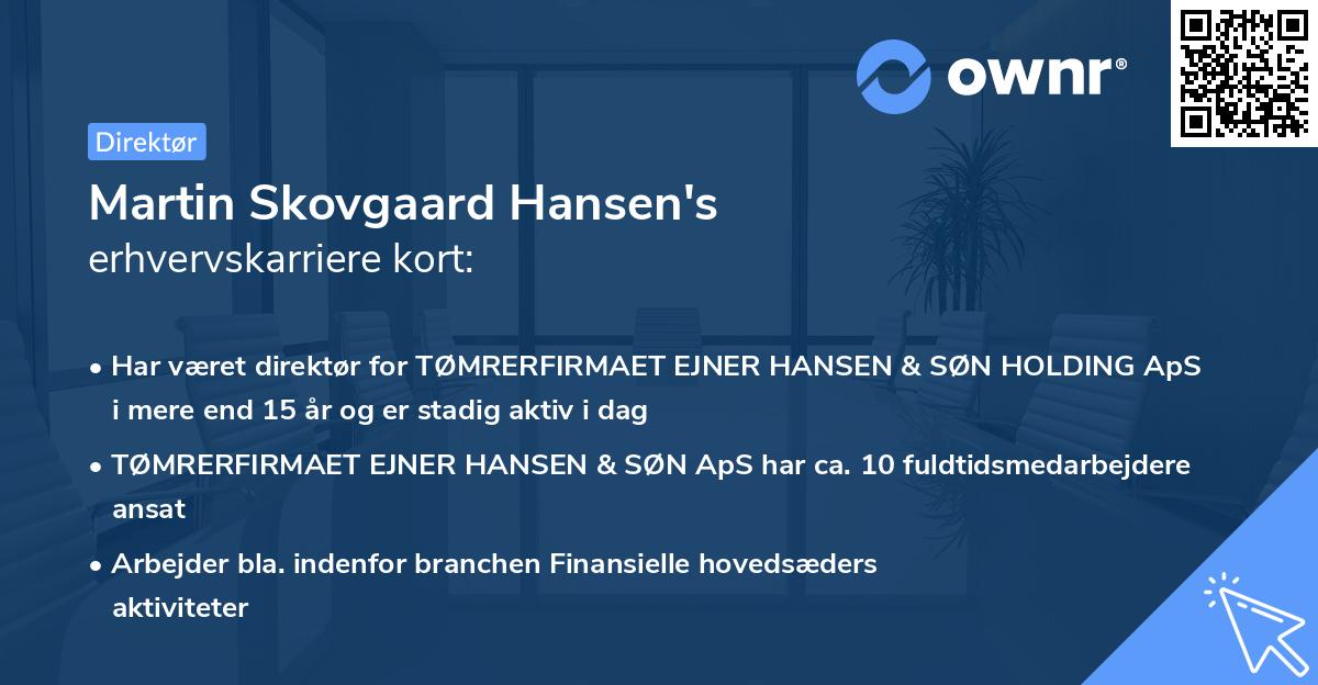 Martin Skovgaard Hansen's erhvervskarriere kort
