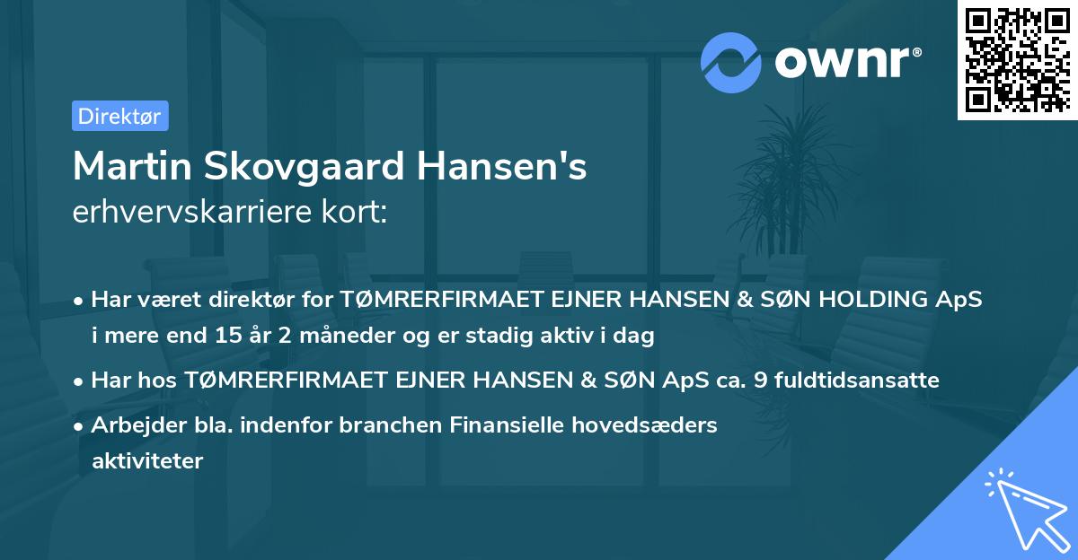 Martin Skovgaard Hansen's erhvervskarriere kort