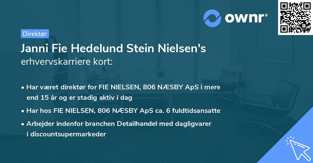 Janni Fie Hedelund Stein Nielsen's erhvervskarriere kort