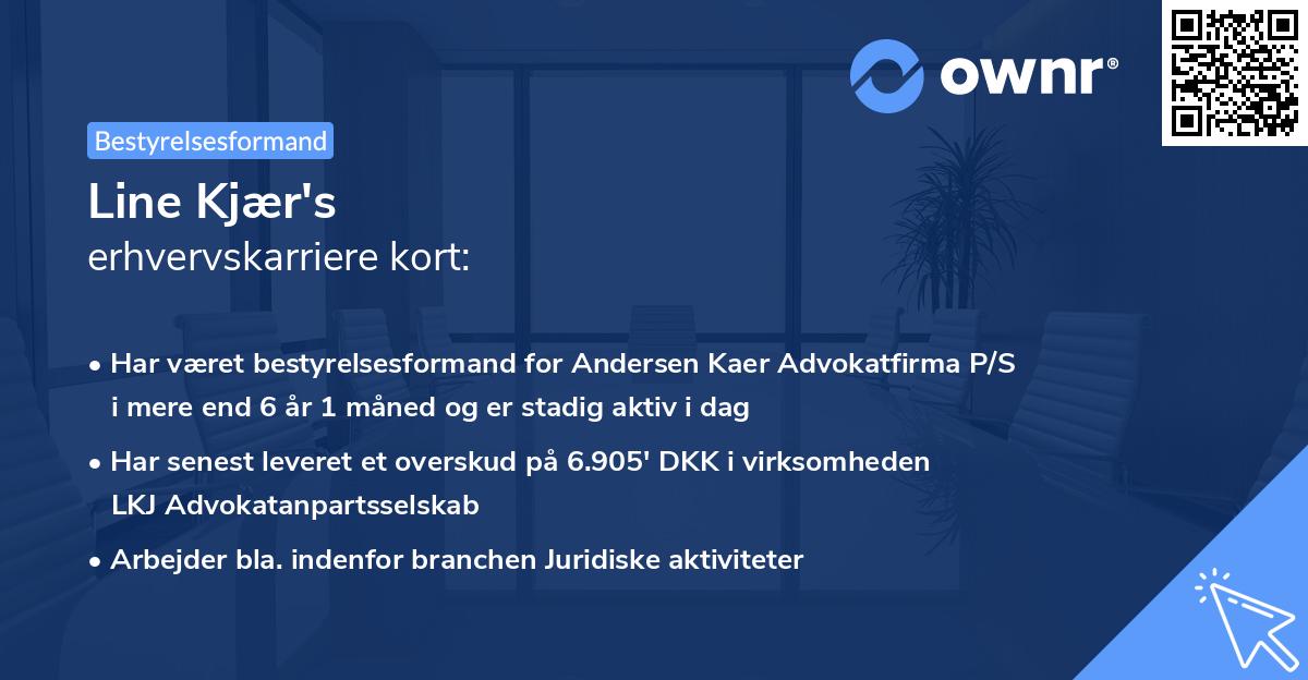Line Kjær's erhvervskarriere kort
