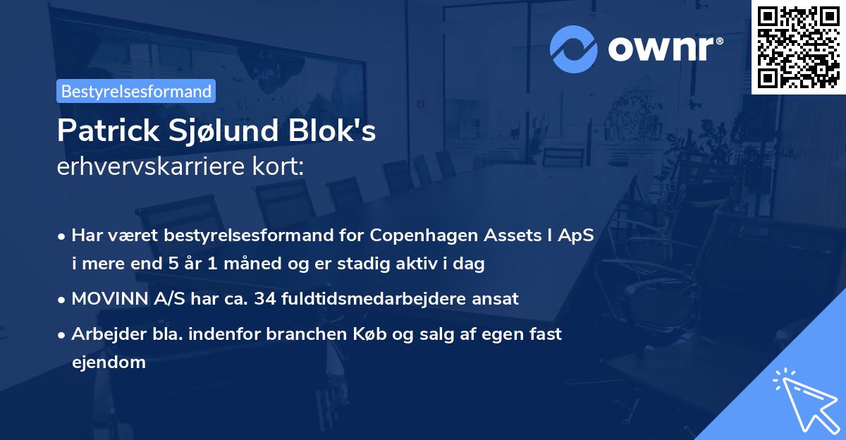 Patrick Sjølund Blok's erhvervskarriere kort