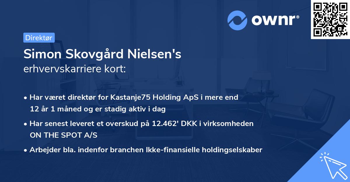 Simon Skovgård Nielsen's erhvervskarriere kort