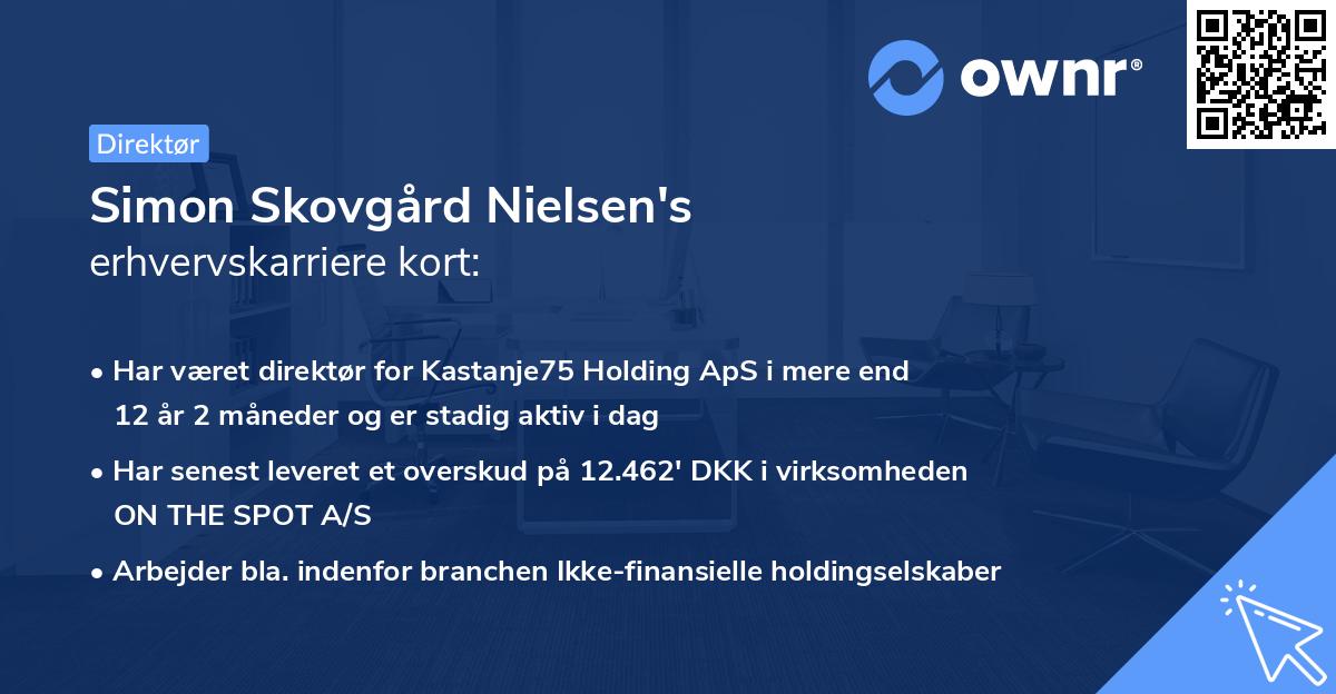 Simon Skovgård Nielsen's erhvervskarriere kort