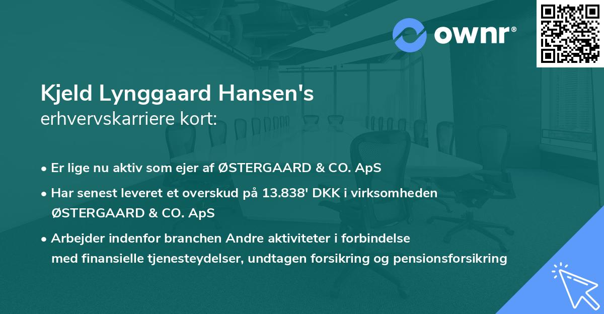 Kjeld Lynggaard Hansen's erhvervskarriere kort