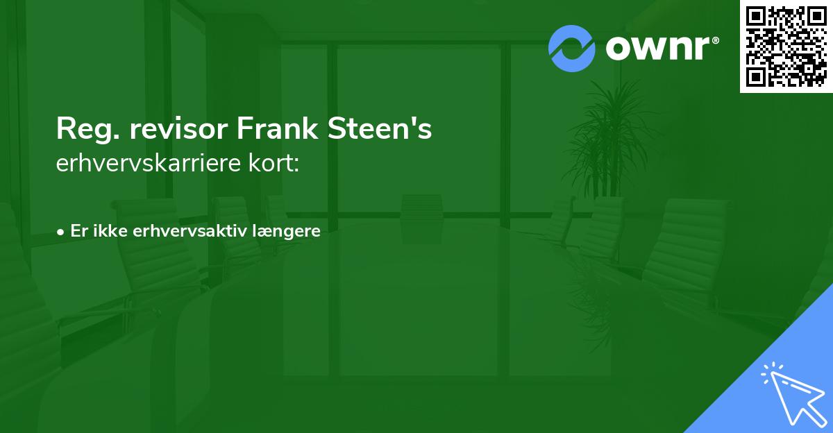 Reg. revisor Frank Steen's erhvervskarriere kort