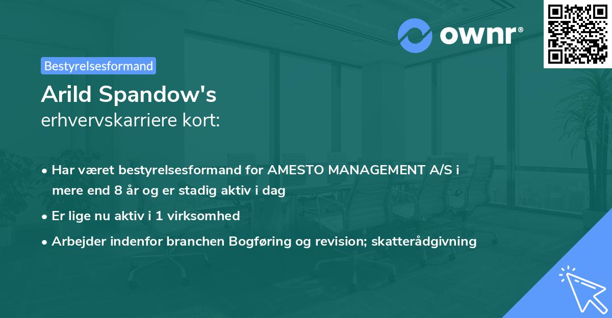 Arild Spandow's erhvervskarriere kort
