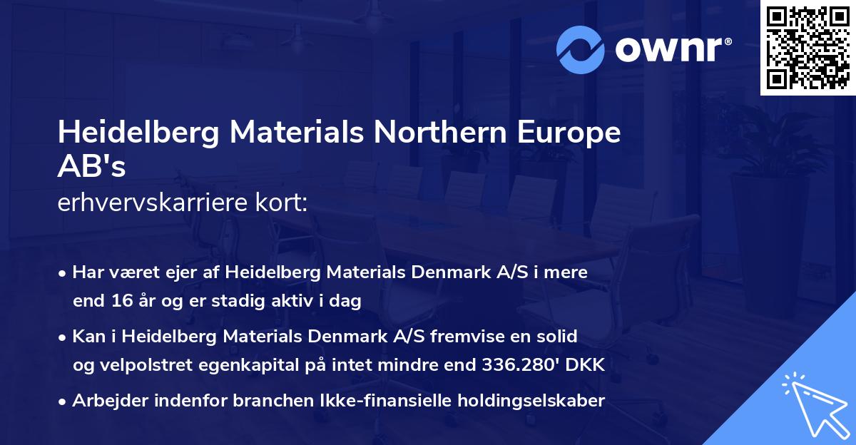 Heidelberg Materials Northern Europe AB's erhvervskarriere kort