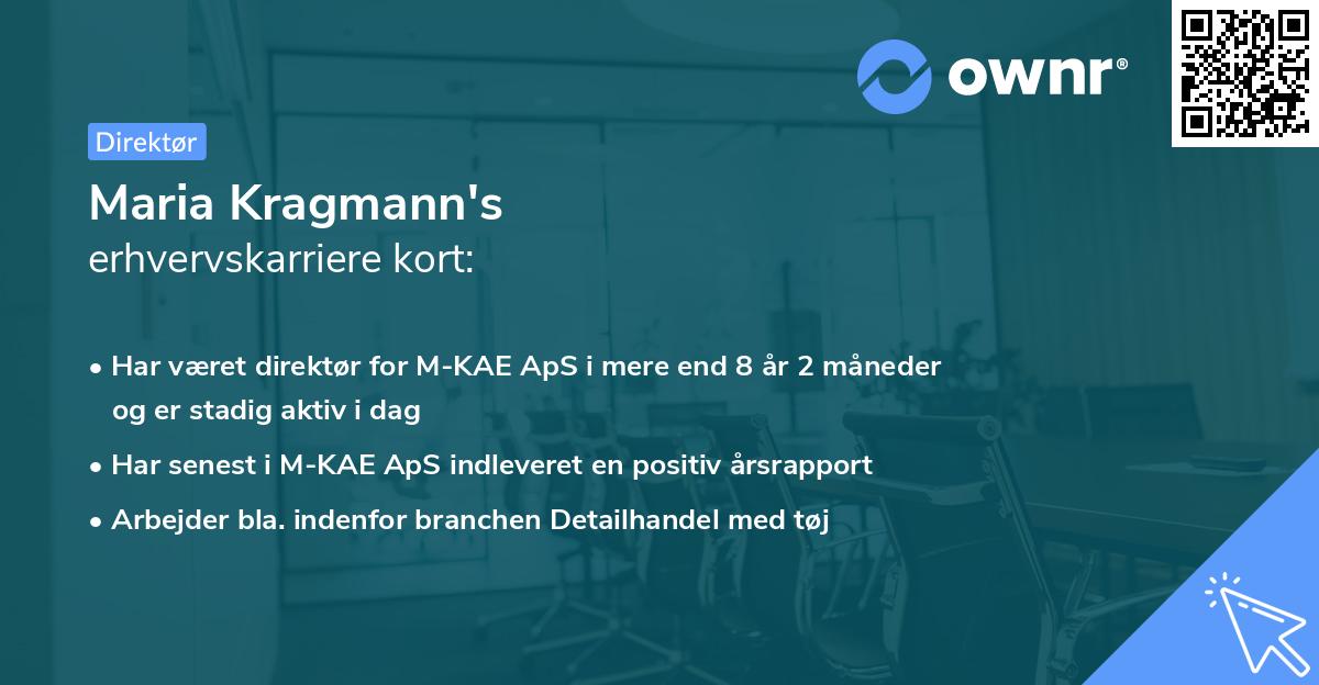 Maria Kragmann's erhvervskarriere kort