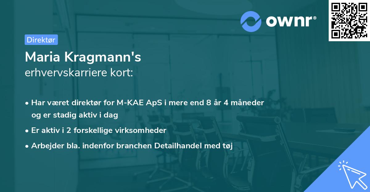 Maria Kragmann's erhvervskarriere kort
