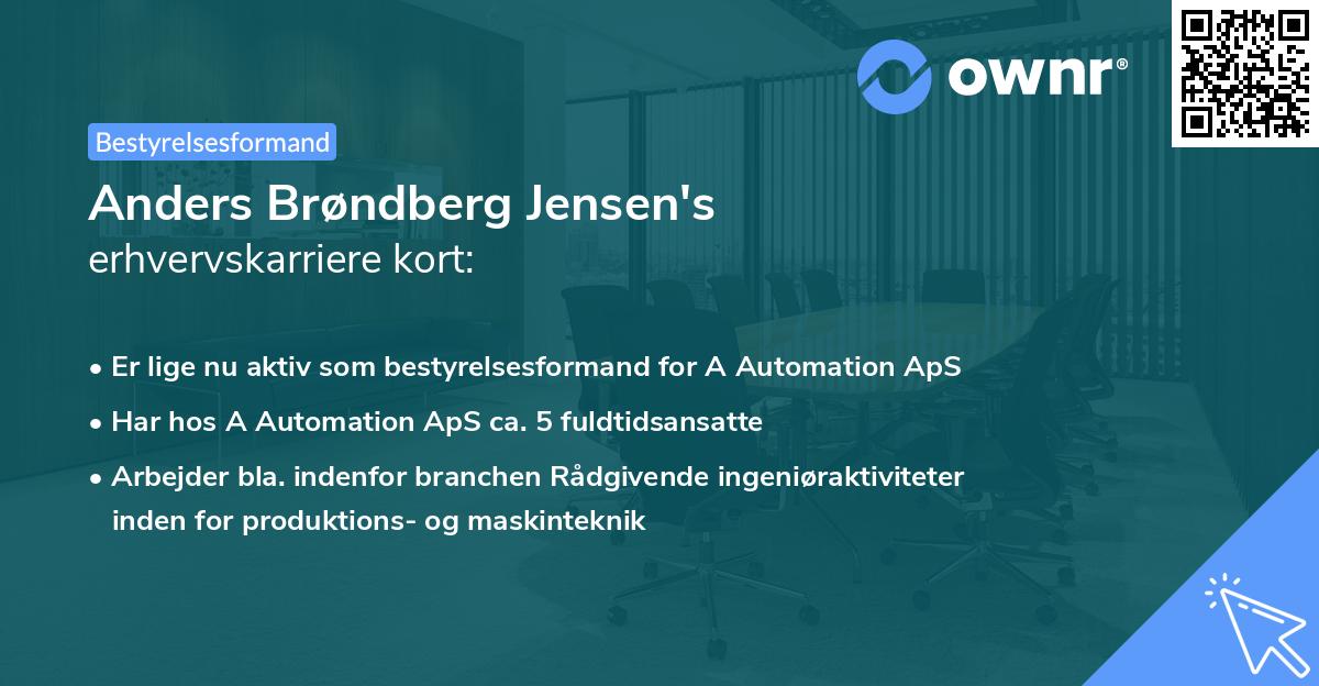 Anders Brøndberg Jensen's erhvervskarriere kort