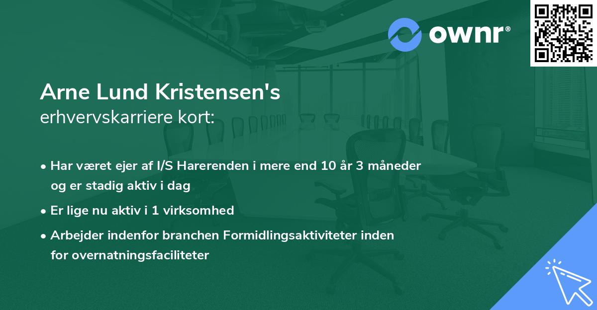 Arne Lund Kristensen's erhvervskarriere kort