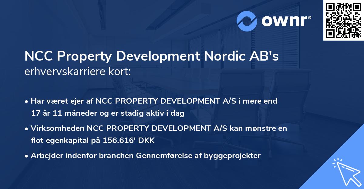 NCC Property Development Nordic AB's erhvervskarriere kort