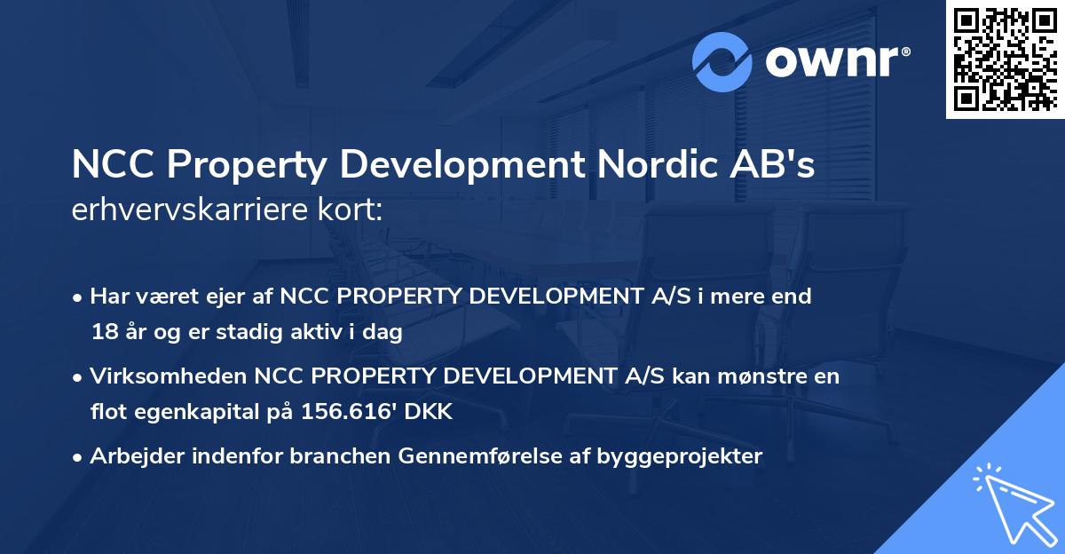 NCC Property Development Nordic AB's erhvervskarriere kort