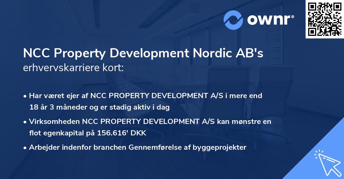 NCC Property Development Nordic AB's erhvervskarriere kort